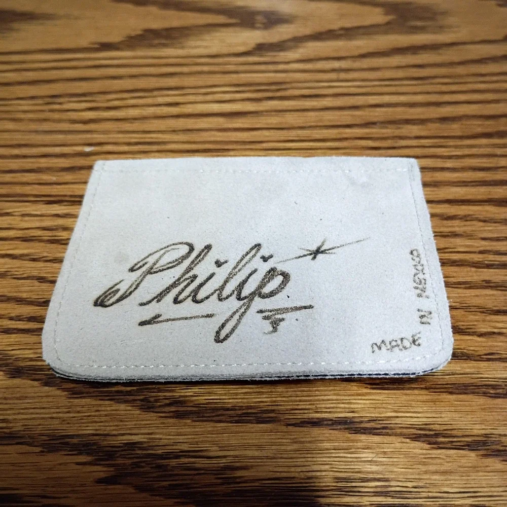 Philip Personalized Suede Leather Kids Wallet Puppy Dog Wood Burned Mexico